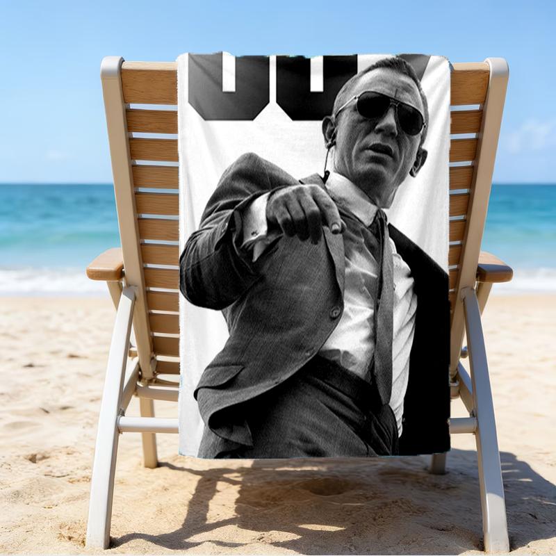 Ultra-Soft Beach Towel with 007 James Bond Theme,Ideal for Pool - Camping, Diving - Perfect Travel Essential, Vibrant Beach Towel.