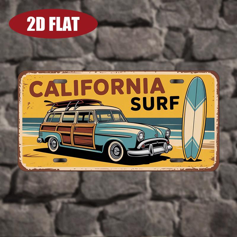 

D Flat A D Flat Design Featuring a Vintage License Plate for Decorative Purposes ( Inches X Inches) with a California 15x30cm(5.9x7.8inch)