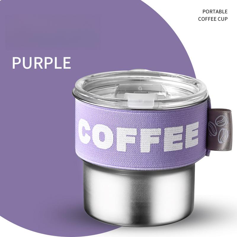 Coffee Cup with Lid 304 Stainless Steel Tumbler Mug Portable Travel Leakproof Water Bottle Tea Cups for Kitchen Drinkware Cups