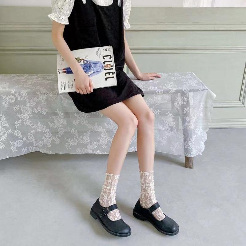 Summer Girl Sock Retro Lace Ruffle Hollow Lovely Sock for Girl Breathable Frilly Princess Sock Stuff