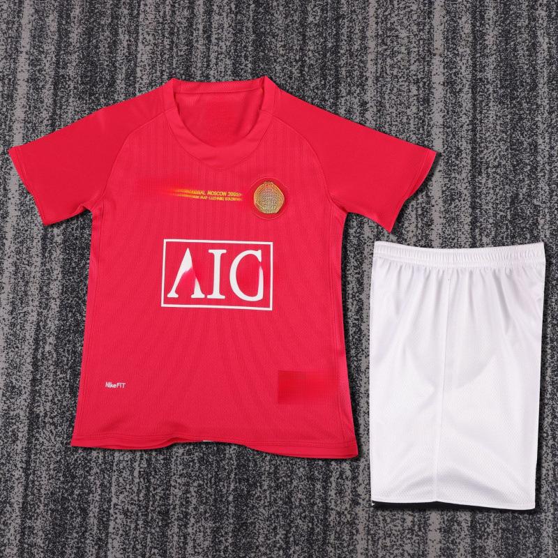 Retro jersey, football jersey, children s suit, Red Devils game training jersey, club home and away national team jersey 16