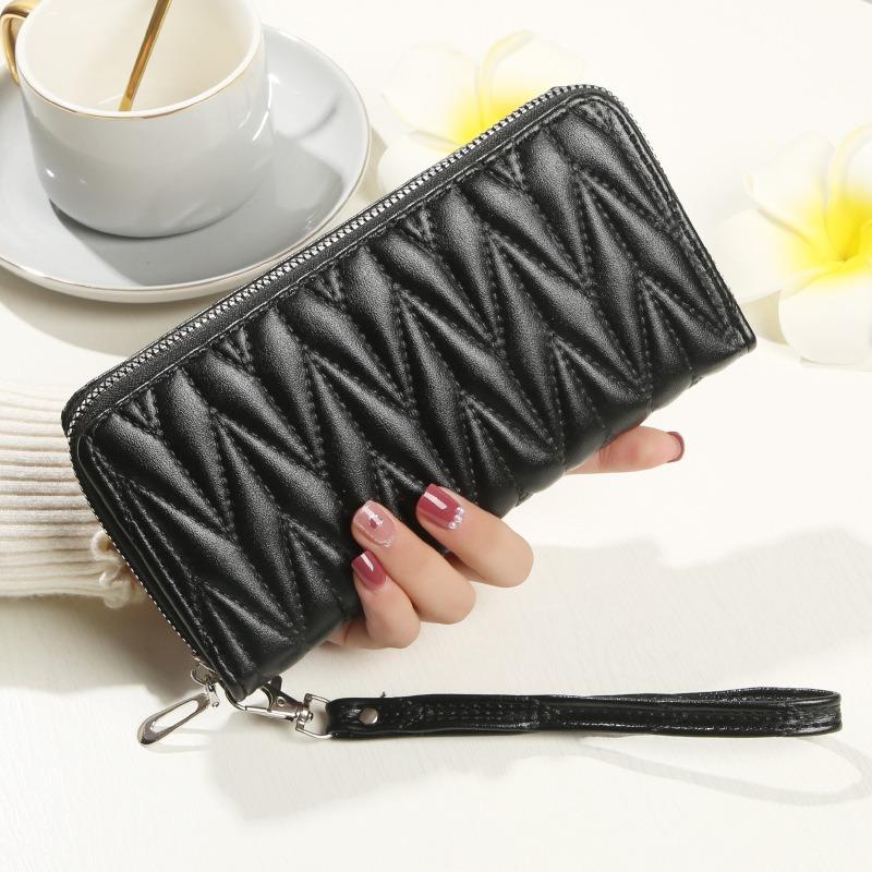 New Women's Wallet Zipper Clutch Bag Fashion Bag Large Capacity Soft Leather Change Mobile Phone Bag