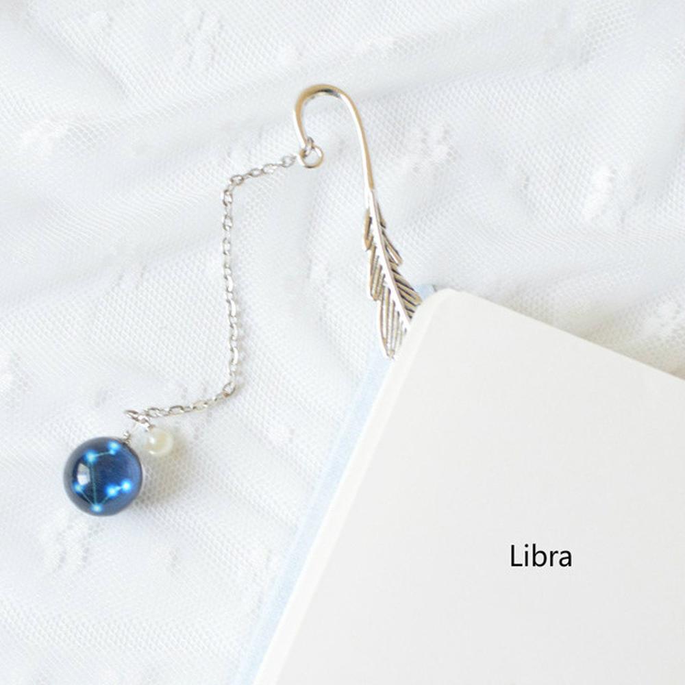 Office Supply Student Metal Book mark Creative Luminous Reading Bookmark Pendant Bookmark Noctilucent Bookmark 12 Constellation