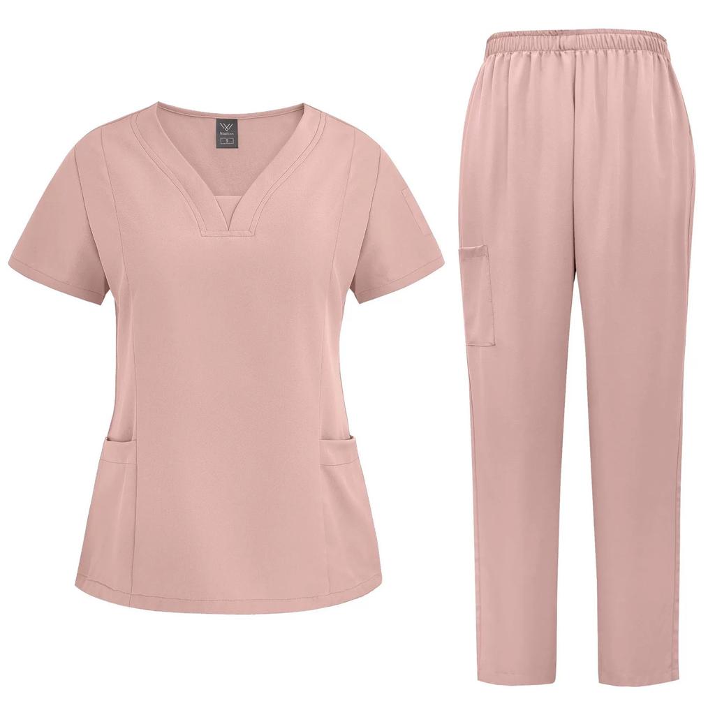 Customized Unisex Hospital Nursing Uniforms Beauty Dental Salon Work Clothes Stretchy Suit Medical Uniform Women Men Scrub Sets