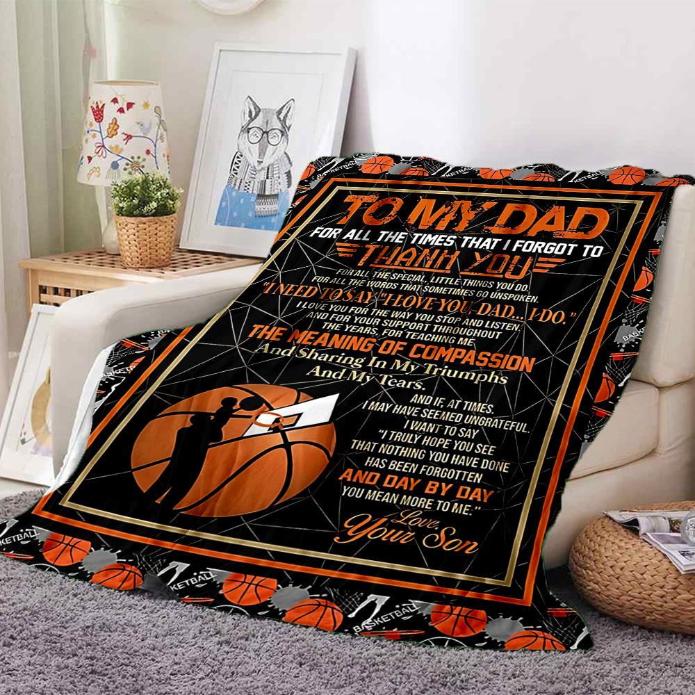 1pc To Dad Envelope Blanket, Lightweight Flannel Throw For Sofa, Bed, Travel, Camping, Livingroom, Office, Couch, Chair, And Bed,