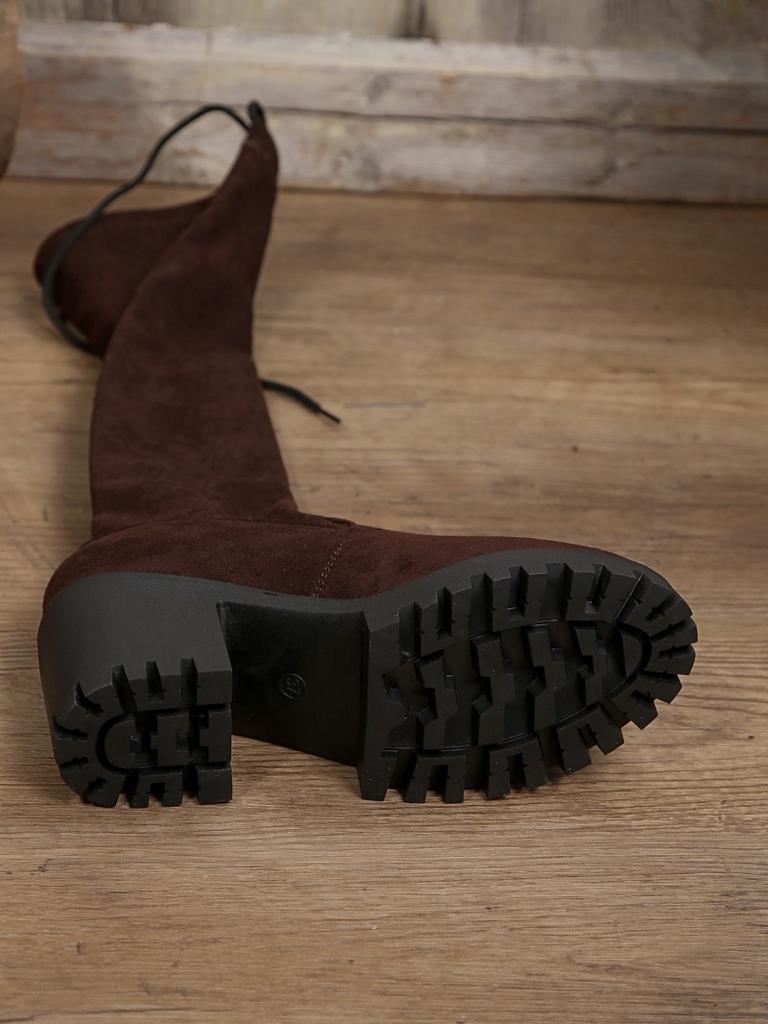 Dámské kozačky s dlouhým svrškem, silným podpatkem, nad koleno, elastické, slim, sexy leopardí potisk, dámské boty, módní kulatá špička, vysoké kozačky 2025