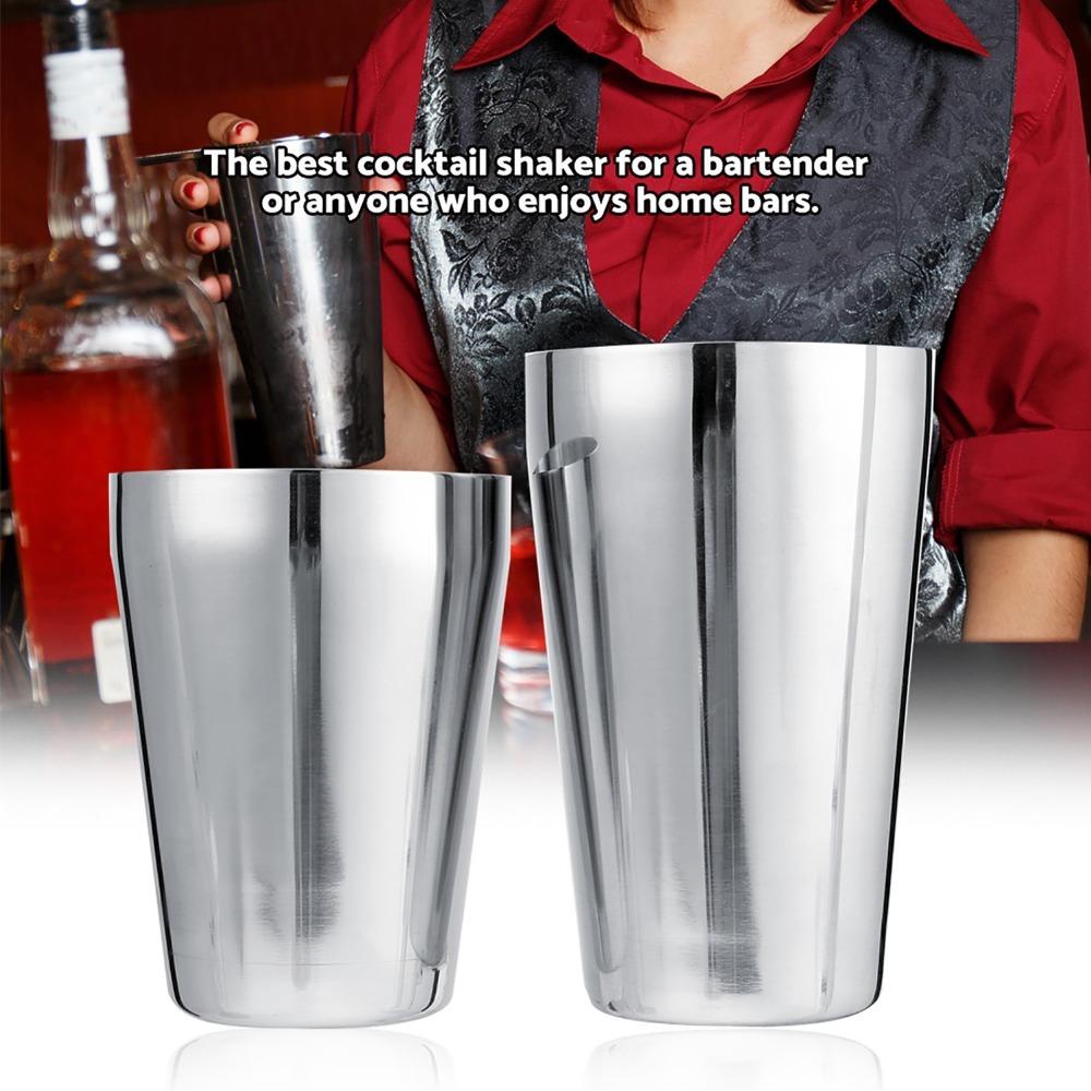 2 Piece Stainless Steel Wine Shaker Silver Drink Mixer Professional Cocktail Shaker Set Bartending 700/550ml