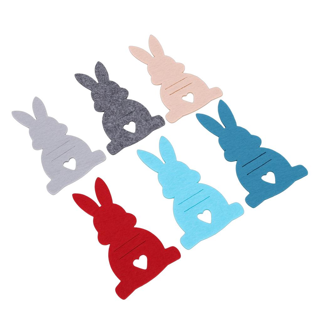 6Pcs Easter Bunny Money Holders Felt Bulk Cute Basket Stuffers   Decorations Mixed Color