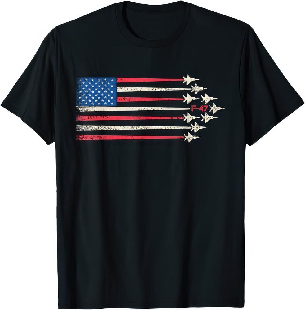 F-47 Fighter Jets Aircraft USA Flag T Shirt