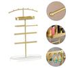 Versatile Bathroom Friendly Jewelry Organizers Regulable Shelves Metal Wood Display Rack For Earrings Necklaces