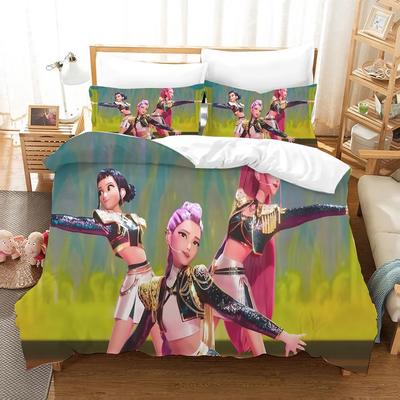 K-Pop D-Demon H-Hunters Zeichentrick Rumi Mira Zoey Bettwäsche-Set mit Kissenbezügen für Einzelbett Doppelbett Queen Size King Size Bettwäsche