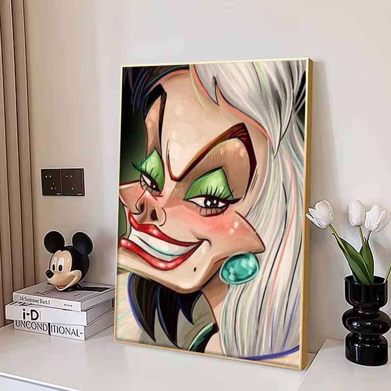 Disney Diamond Painting 5D DIY Illustration of Disneys Classic Villain Cruella Defiance Art Mosaic Embroidery Decoration Cross Stitch Gift