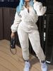 European & American Women's Solid Color Long Sleeve Plush Suit - Autumn/Winter Fashion Casualwear