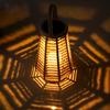 Outdoor Solar Light Solar Rattan Lantern Hanging Bamboo Lamp with Handle Solar Powered Decorative Candle Light Garden Decoration