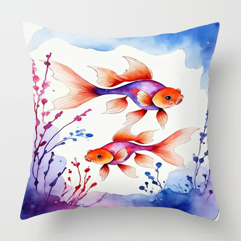 Meereslebewesen Thema Kissenbezug Zuhause Wohnzimmer Sofa Dekorative Kissenhülle 45X 5cm 50X 50cm Maschinenwaschbar Strandstil