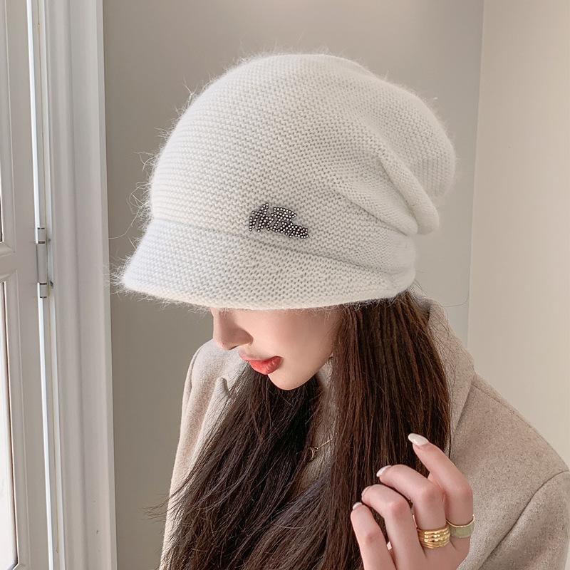Fashion Winter Hat Real Rabbit Fur Winter Knitted Hats For Women Winter Warm Beanie Hats Women Solid Adult Cover Head Cap