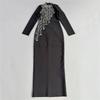 Elegant Hand-Beaded Long-Sleeve Bandage Evening Dress