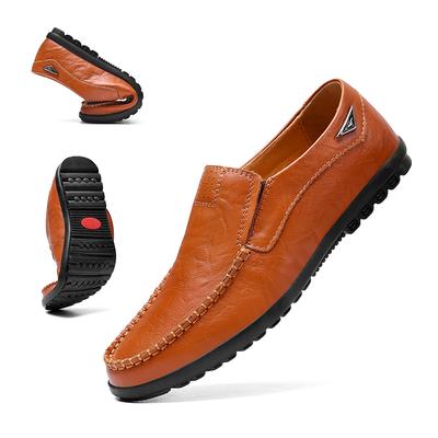 Neue Frühlings- und Herbst-Slipper Herren Übergröße Weiche Sohle Leichte Flache Lederschuhe Herren Arbeit Freizeit Sport Herrenschuhe