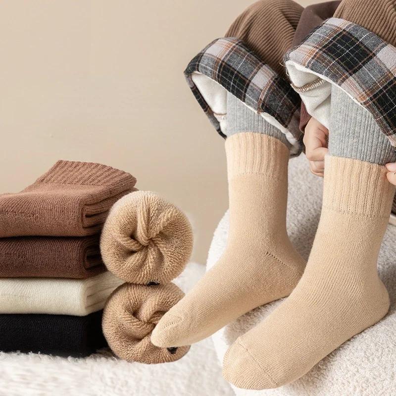 5 Pairs Kids Winter Thick Warm Terry Cotton Socks For Boys And Girls Age 1-12 Years Old