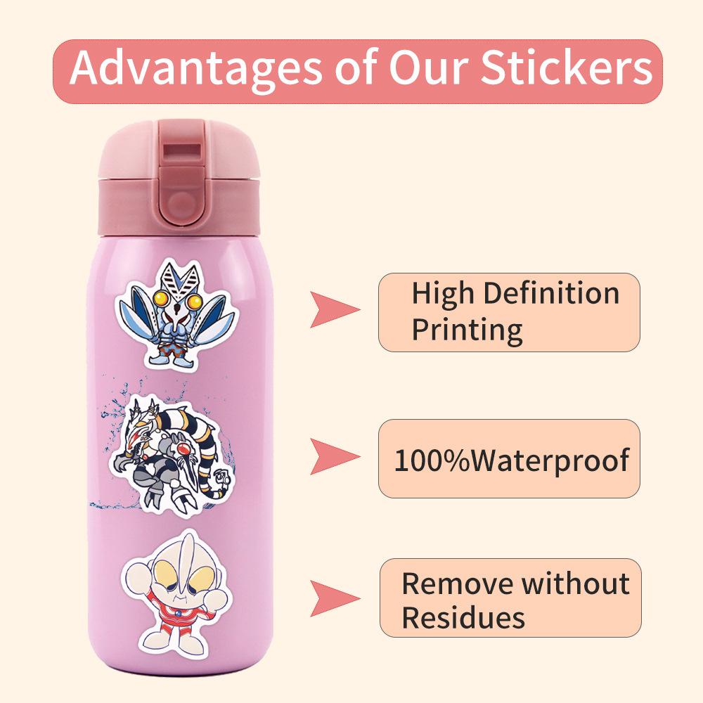 60 Cartoon Ultraman New Graffiti Stickers DIY Decorative Scooter Water Cup Personality Stickers