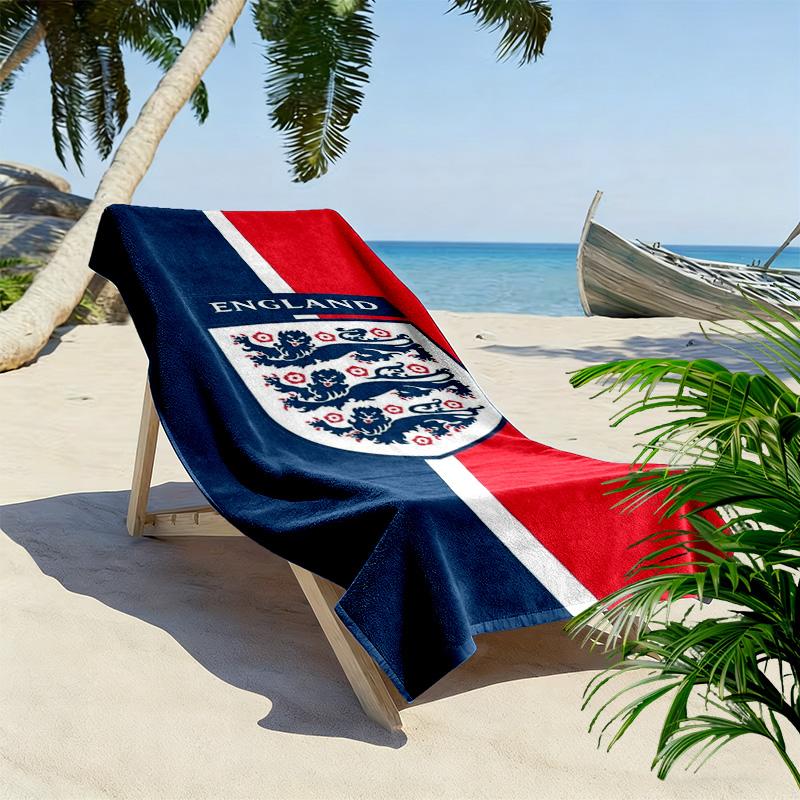 England Football Print Beach Towel, Large Soft Quick Dry Towel for Beach Camping Swimming