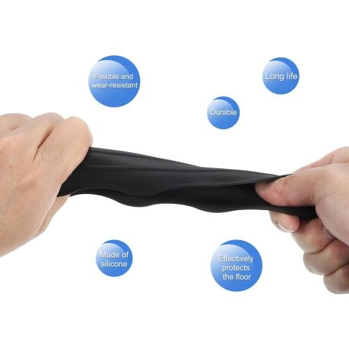 uxcell Set of 4 Bar Stool Leg Protector Rings for 16.5" to 18.5" Round Base Pads, Non-Slip Silicone Chair Leg Floor Protectors, Protect Wood Floors Wi