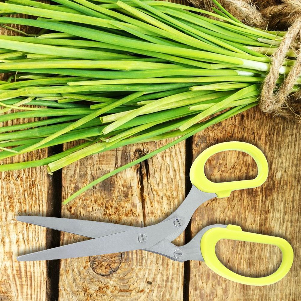 Stainless Steel 5 Layers Kitchen Scissors Scallion Sushi Shredded Tool(Yellow)