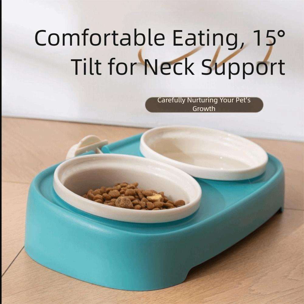 Multi Functional Slanted Pet Feeding Bowl Wall-mountable Detachable Pet Slow Feeder Bowl Anti-Flip Cat Food Bowl Multi-Pet