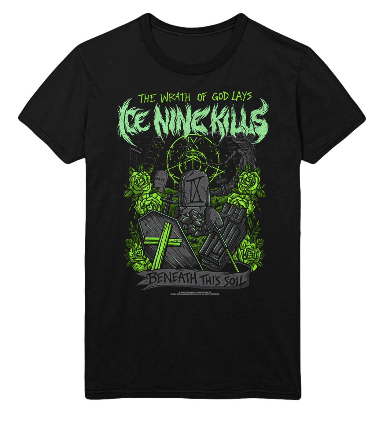 Stakes Ice Nine Kills Green Wrath Jumbo Print T-Shirt T-Shirt Black New XL