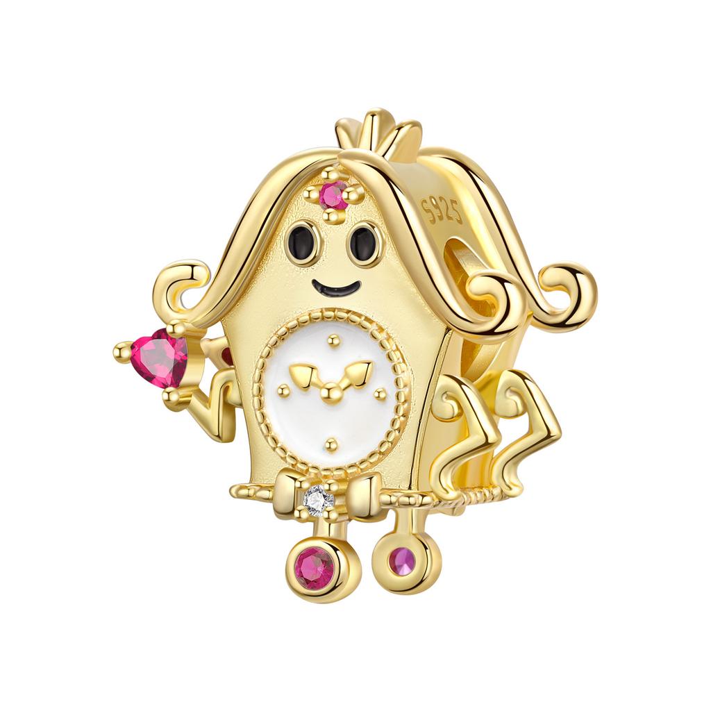 Luxury Copper Gold Chameleon Dangle Charm Fit Original Bracelet Peach Heart Pink Beads Women Jewelry Accessories