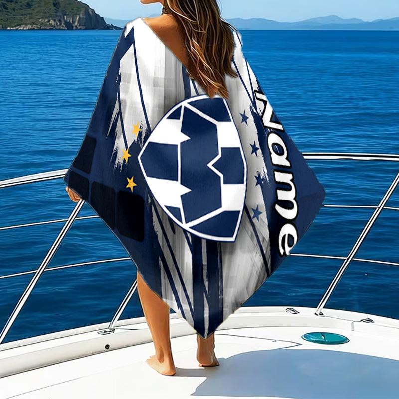 1PC Custom Name Beach Towel Team Spirit Unity Monterrey Beach Towel, Suitable for Camping, Travel, Beach Accessories, Super Absorbent, Family Gift