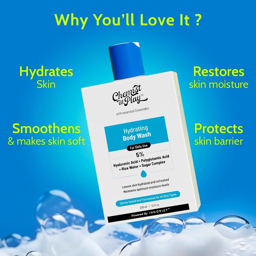 Chemist At Play Hydrating Body Wash 236ml Pack For Dry Skin Intense Moisture & Softness