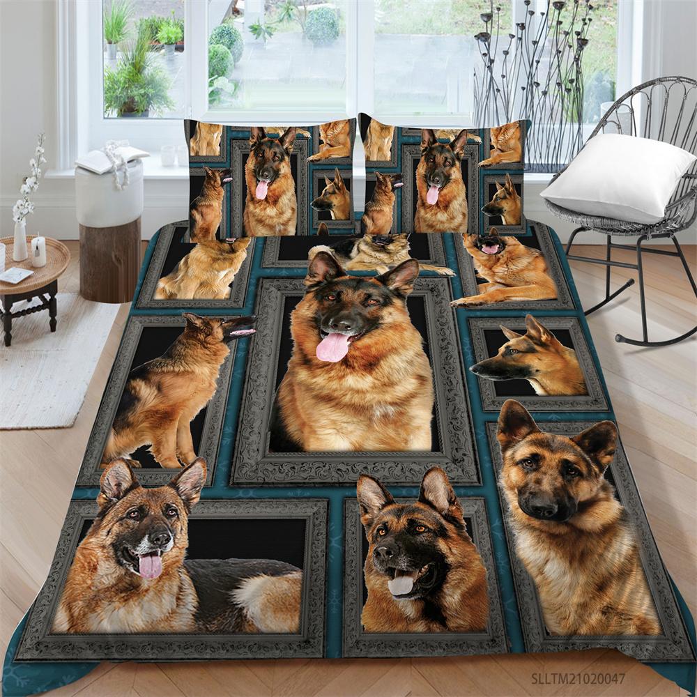 Sada povlaků na přikrývku Wolf Bytový textil s povlakem na polštář Zvířátka Sada povlaků na přikrývku King size povlečení