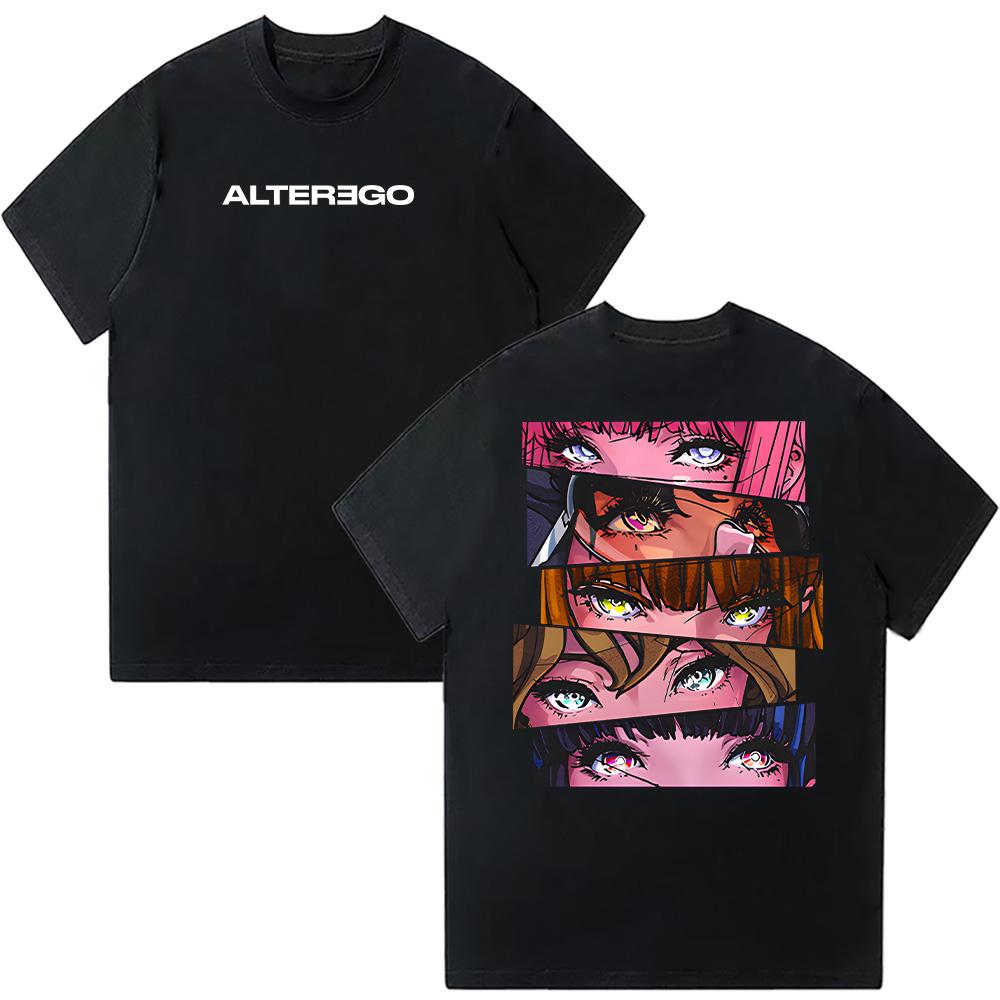 

Alter Ego Комикс Раздельная Футболка K-pop Фанатка Летняя Новинка Ретро Мода Чистый Хлопок Мужская Женская Y2K Топ Харадзюку Мультяшная Одежда S