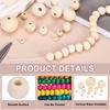 Wood Beads Unfinished Wooden Natural Beads Round Wood Spacer Beads for Bracelets Hair Jewelry Making DIY Crafts Garland Macrame