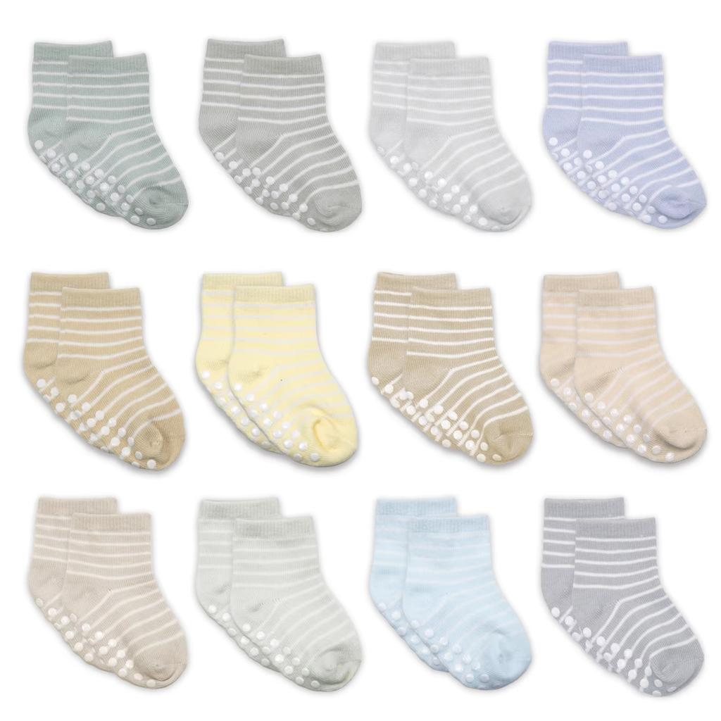12 Pairs/lot 0 To 4 Yrs Cotton Children's Anti-slip Non Skid Socks For Boys Girl Floor Kid Sock With Rubber Grips Four Season