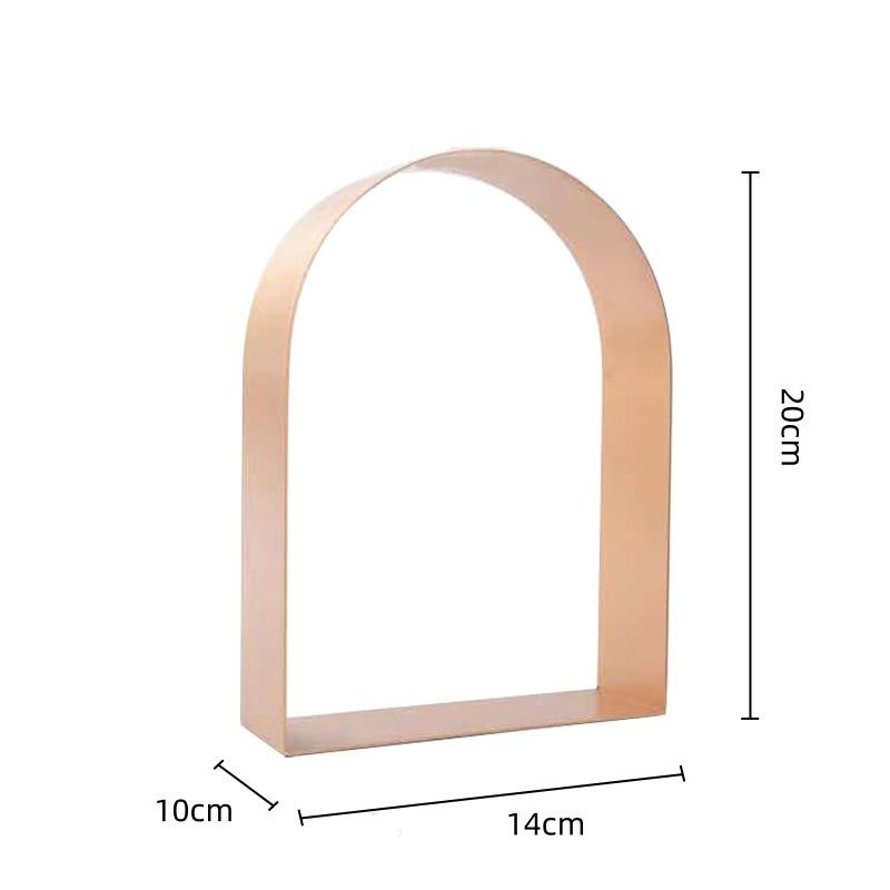 Golden Arches Geometric Hollow Semicircle Metal Handicraft Handicraft Sculpture Metal Figurine Room Decoration Accessories