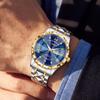 Men'S Business Fashion Round Dial Stainless Steel Quartz Luminous Watch Men'S Rhombus Glass Decorative Trend Watch