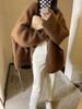 Women's Mid-Length 100% Wool Thick Cardigan - Elegant, Versatile, Loose Fit Cashmere Knitwear