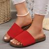 Summer Round Head Open-Toed Large Size One-Pedal Lazy Shoes Women'S Flying Knitting Casual And Light Cool Slippers