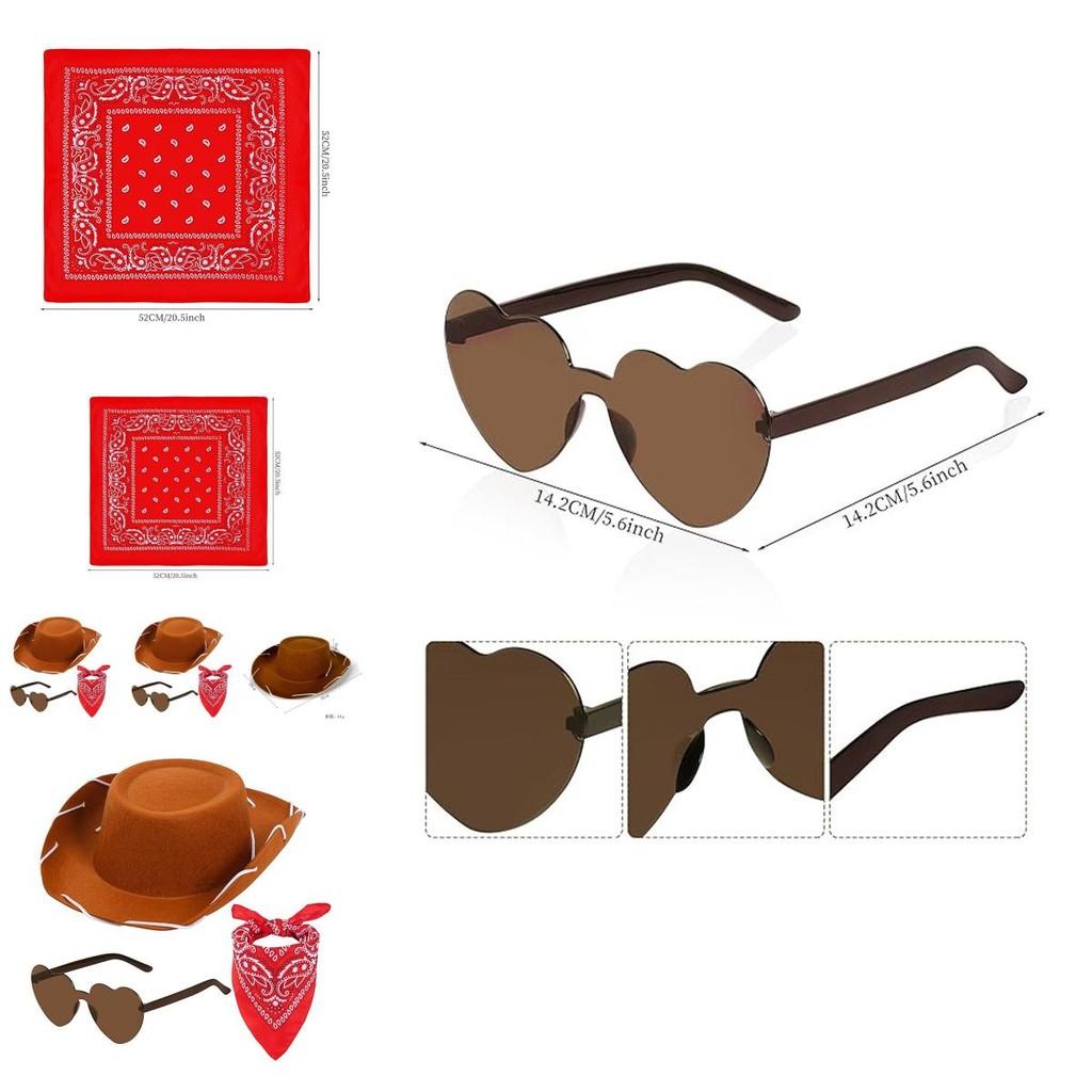 Childrens Cowboy Hat Glasses Bandana Costume Set With Sewn Fabric For Festive Events
