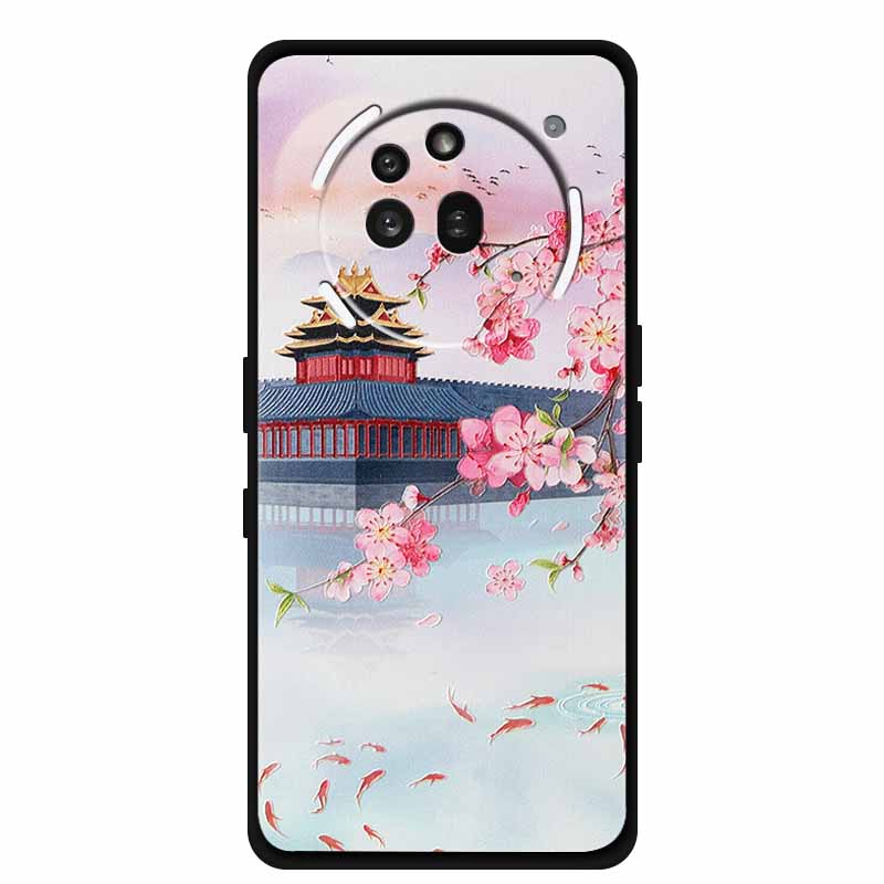 3D Prägehülle Für Nothing Phone 3A Pro Hülle 3 A Pro Hülle Blumen Schwarzes Silikon Weiche Rückabdeckung Für Nothing Phone3A Pro Hülle