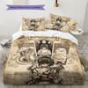 Retro Spirited Away Pattern Bedding Quilt Set  Home Decoration  Gift (1 * Duvet Cover + 2 * Pillowcase  Without Core)