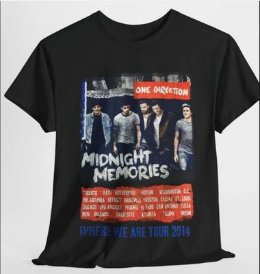 Camiseta de One Direction MIDNIGHT MEMORIES Where We Are Tour 2014, S-4XL
