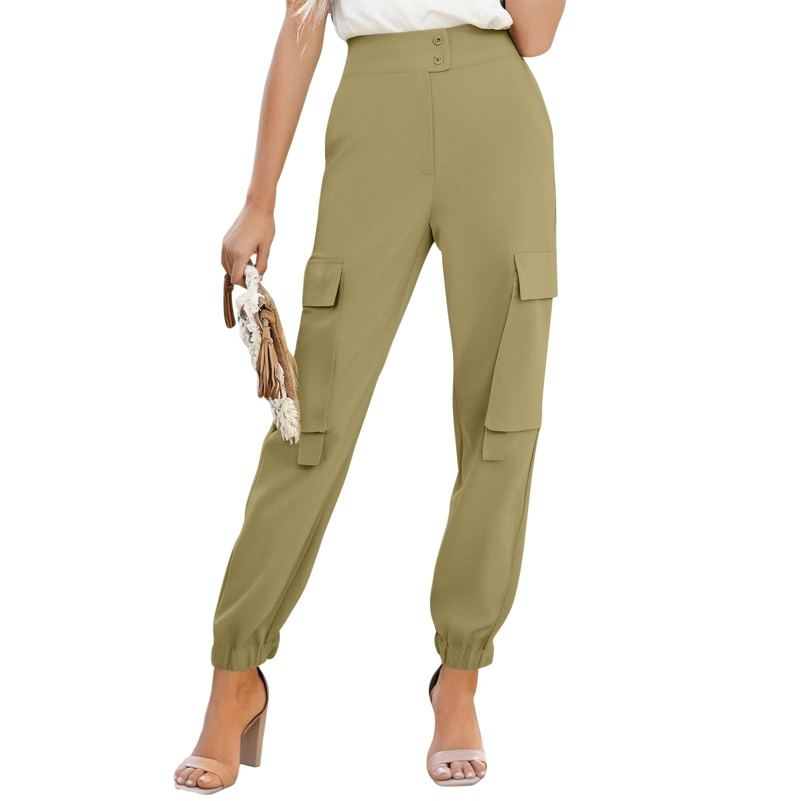 

Женские плиссированные брюки-карго для походов с карманами XL жёлтый