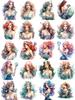 16Pcs/Pack Mermaid Girls Sticker DIY Craft Scrapbooking Album Junk Journal Decorative Stickers