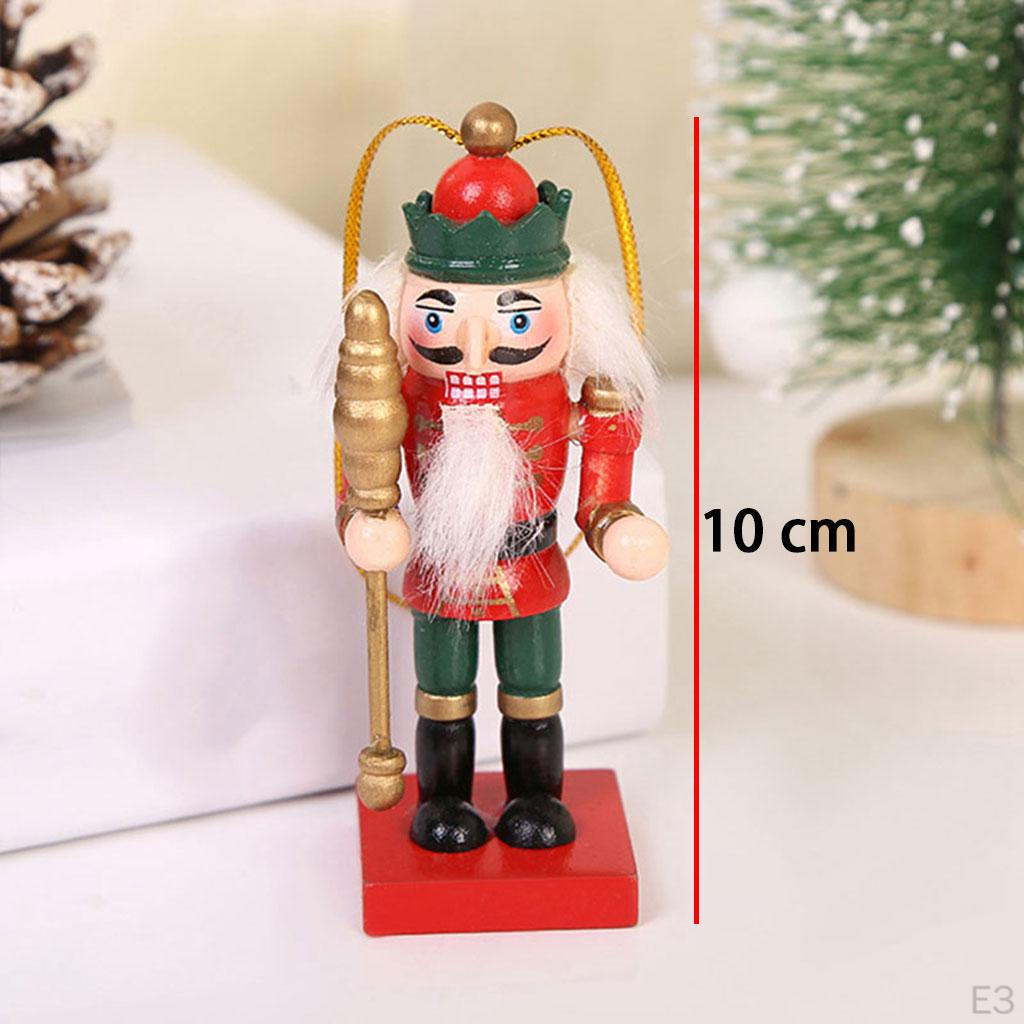 10cm Wooden Nutcracker Soldier Ornaments Kit Hanging Decor Gift