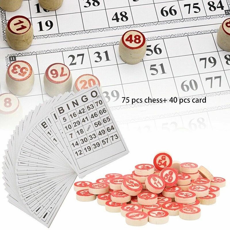 40+75 Bingo Unterhaltungsset für Kinder mit 40 Bingokarten und 75 Markern