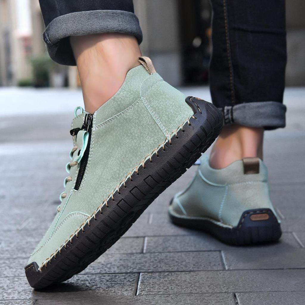 Men's Retro High-Top Casual Leather Shoes - Outdoor Style