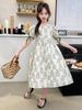 Girls' Summer Sweet Bubble Sleeves Floral Princess Dress